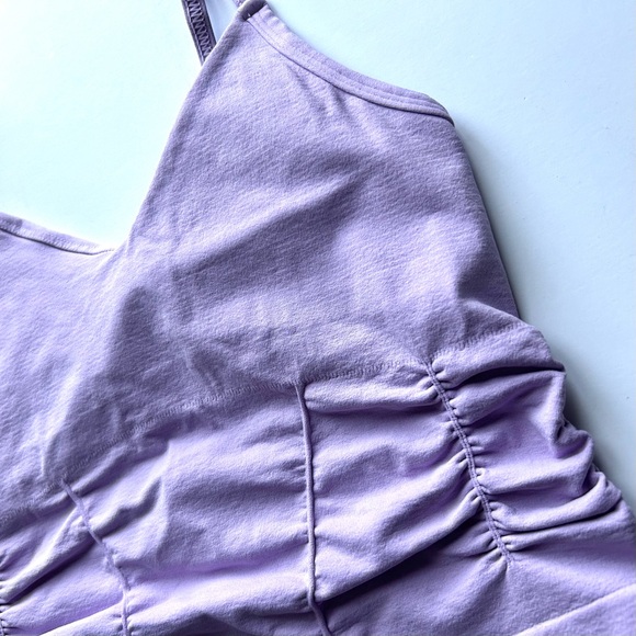 🌸NWOT Free People Movement Good Karma Ruched Crop Tank. Lavender. Size: M/L - Picture 7 of 7
